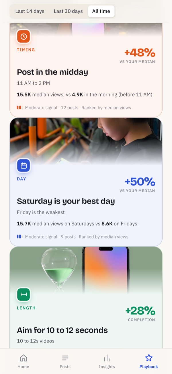 Cadence screen: Your playbook: what to change, with the evidence